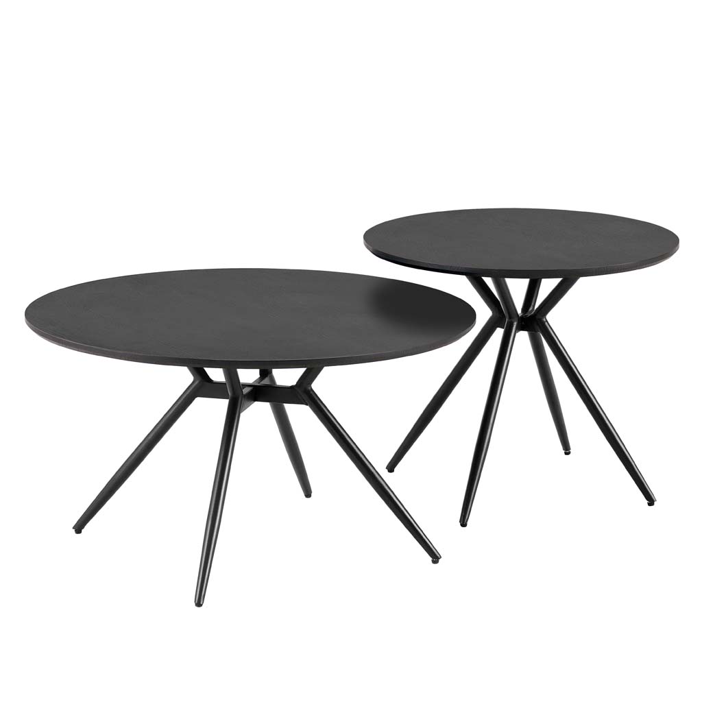 MAT-CT522-BK01A Table basse ronde Diam.80xH45cm plateau #BK-01 Noir vue2