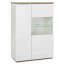 COM-BS0377K77404 Buffet MUNDI 2 portes H130xL90xP40cm vue diagonale portes fermées