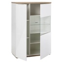 COM-BS0377K77404 Buffet MUNDI 2 portes H130xL90xP40cm vue duagobale portes ouvertes