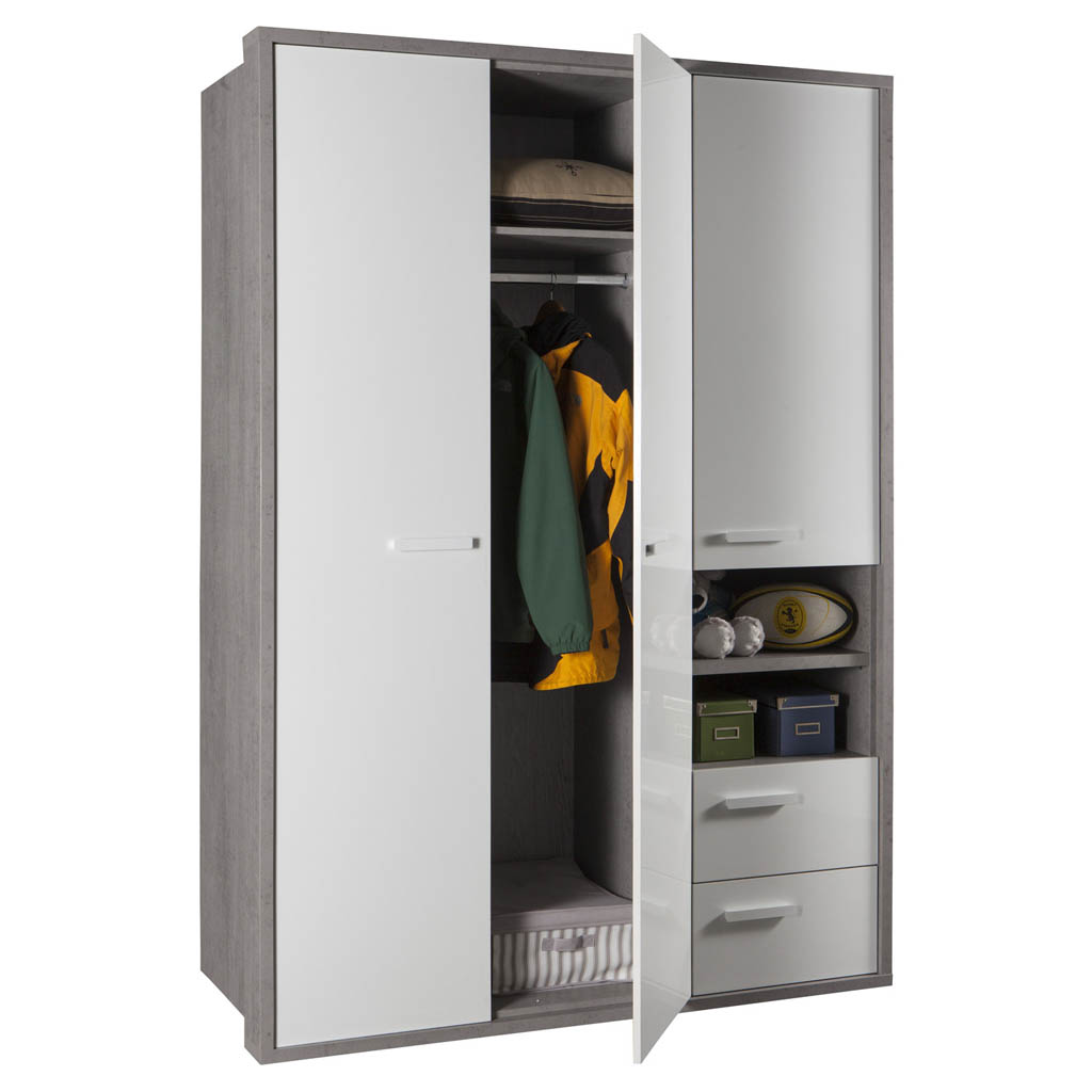 COM-AR2656K56104 Armoire MIPIACE 3 portes 2 tiroirs L152xP64xH218cm vue2