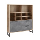 COM-LB2108K76604 Bibliothèque LAFABRICA 1porte 2 tiroirs L130xP35xH147cm vue2