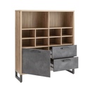 COM-LB2108K76604 Bibliothèque LAFABRICA 1porte 2 tiroirs L130xP35xH147cm vue3