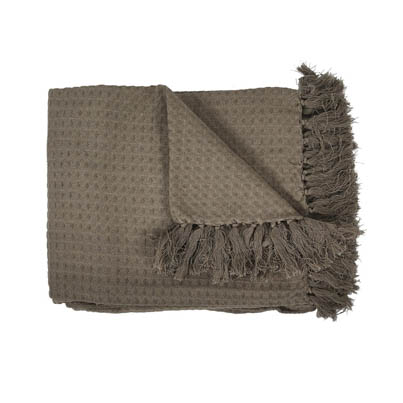 CMP-TXO0030 Jeté de canape Gaufre Taupe 170x250cm vue2