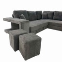UT-KARINA-ARAGON-97-D Sofa convertible d'angle droite Gris foncé KARINA H85xL278xP218cm - Couchage H40xL220xP120cm vue2
