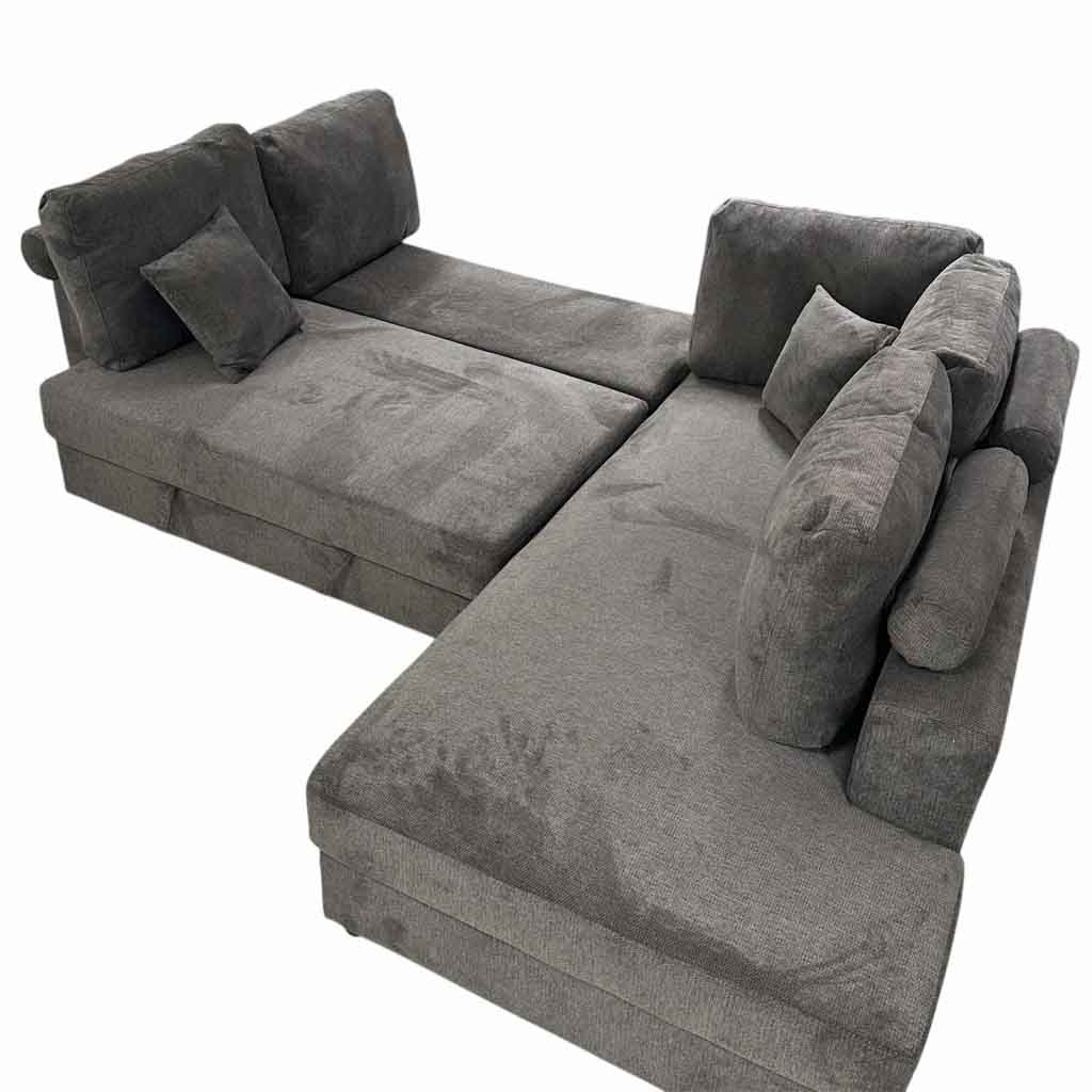UT-KARINA-ARAGON-97-D Sofa convertible d'angle droite Gris foncé KARINA H85xL278xP218cm - Couchage H40xL220xP120cm vue3