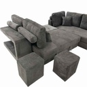 UT-KARINA-ARAGON-97-D Sofa convertible d'angle droite Gris foncé KARINA H85xL278xP218cm - Couchage H40xL220xP120cm vue4