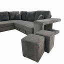 UT-KARINA-ARAGON-97-G Sofa convertible d'angle Gauche Gris foncé KARINA H85xL278xP218cm - Couchage H40xL220xP120cm vue2