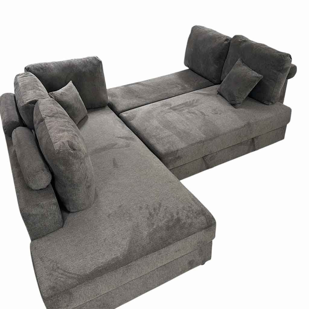 UT-KARINA-ARAGON-97-G Sofa convertible d'angle Gauche Gris foncé KARINA H85xL278xP218cm - Couchage H40xL220xP120cm vue3