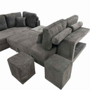 UT-KARINA-ARAGON-97-G Sofa convertible d'angle Gauche Gris foncé KARINA H85xL278xP218cm - Couchage H40xL220xP120cm vue4