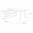 COM-SR4852K76204 Bureau DAVINCI H74XL170xP144cm vue plan