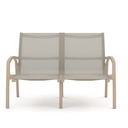 VOH-8612-QH033 Fauteuil lounge 2 places 83.5*126*82 Taupe textilène taupe vue1