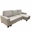 UT-TAHITI-BARREL-04 Sofa TAHITI 3P réversible et convertible Sand H94xL260xM141cm - Couchage H45xL225xP127cm vue2