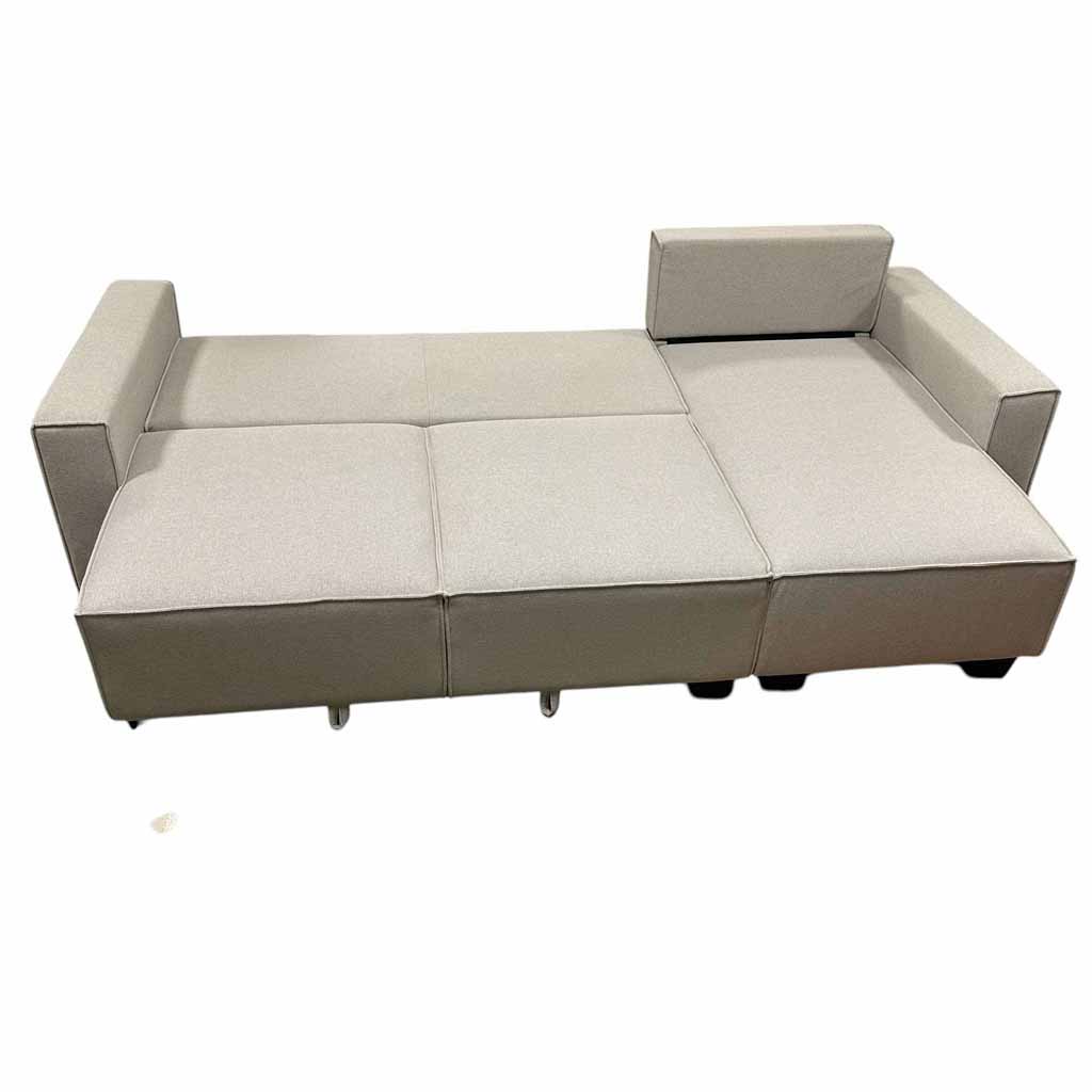 UT-TAHITI-BARREL-04 Sofa TAHITI 3P réversible et convertible Sand H94xL260xM141cm - Couchage H45xL225xP127cm vue5