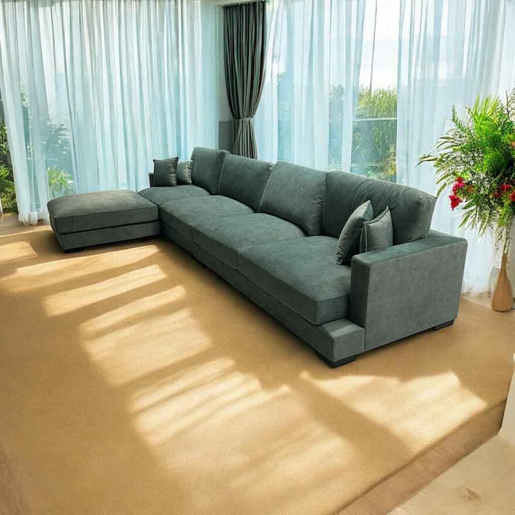 UT-ALBANYA-CLOUD-33-OLIVE Sofa Albany IV 3pcs modulable H90xL410xP104cm + Ottoman H40xL104xP104cm Olive vue6