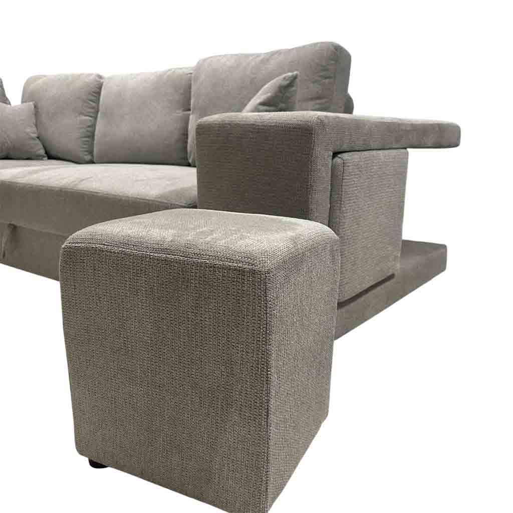 UT-KARINA-ARAGON-83LITE-G Sofa convertible d'angle gauche Gris Chiné KARINA H85xL278xP218cm - Couchage H40xL220xP120cm  vue3