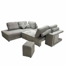 UT-KARINA-ARAGON-83LITE-G Sofa convertible d'angle gauche Gris Chiné KARINA H85xL278xP218cm - Couchage H40xL220xP120cm  vue7