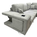 UT-KARINA-ARAGON-83LITE-D Sofa convertible d'angle droite Gris Chiné KARINA H85xL278xP218cm - Couchage H40xL220xP120cm vue4