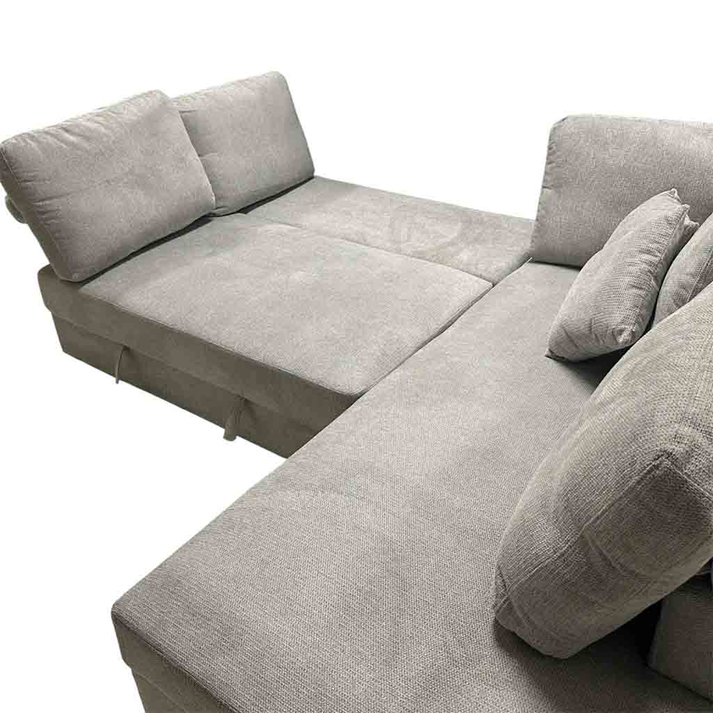UT-KARINA-ARAGON-83LITE-D Sofa convertible d'angle droite Gris Chiné KARINA H85xL278xP218cm - Couchage H40xL220xP120cm vue6