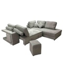 UT-KARINA-ARAGON-83LITE-D Sofa convertible d'angle droite Gris Chiné KARINA H85xL278xP218cm - Couchage H40xL220xP120cm vue7
