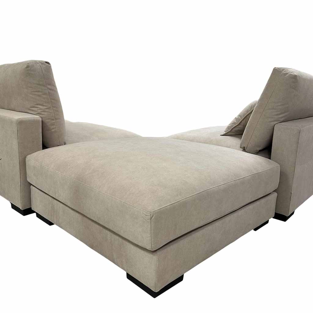UT-ALBANY4-CLOUD-03-SAND Sofa Albany IV 3pcs modulable H90xL410xP104cm + Ottoman H40xL104xP104cm Sand vue6