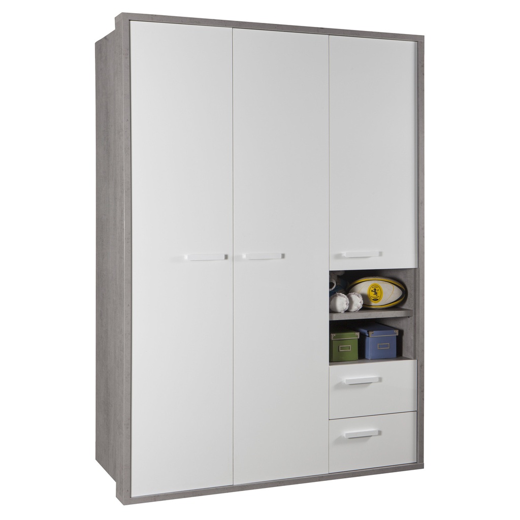 Armoire MIPIACE 3 portes 2 tiroirs L152xP64xH218cm