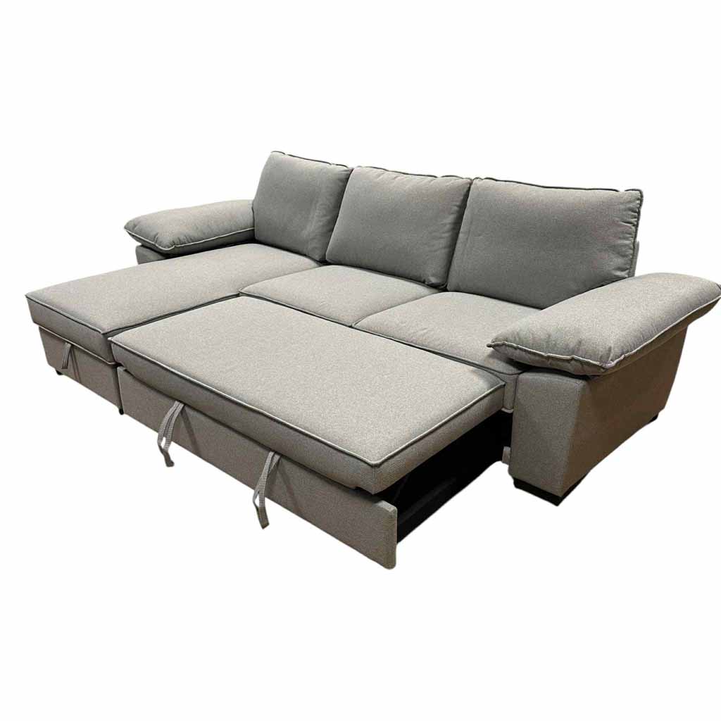 UT-ANNABELLE-BARREL-83 Sofa d'angle réversible ANNABELLE 3P convertible avec coffre Lite Grey H94xL285cm - H94xL165 - Couchage H45xL230xP140cm vue3