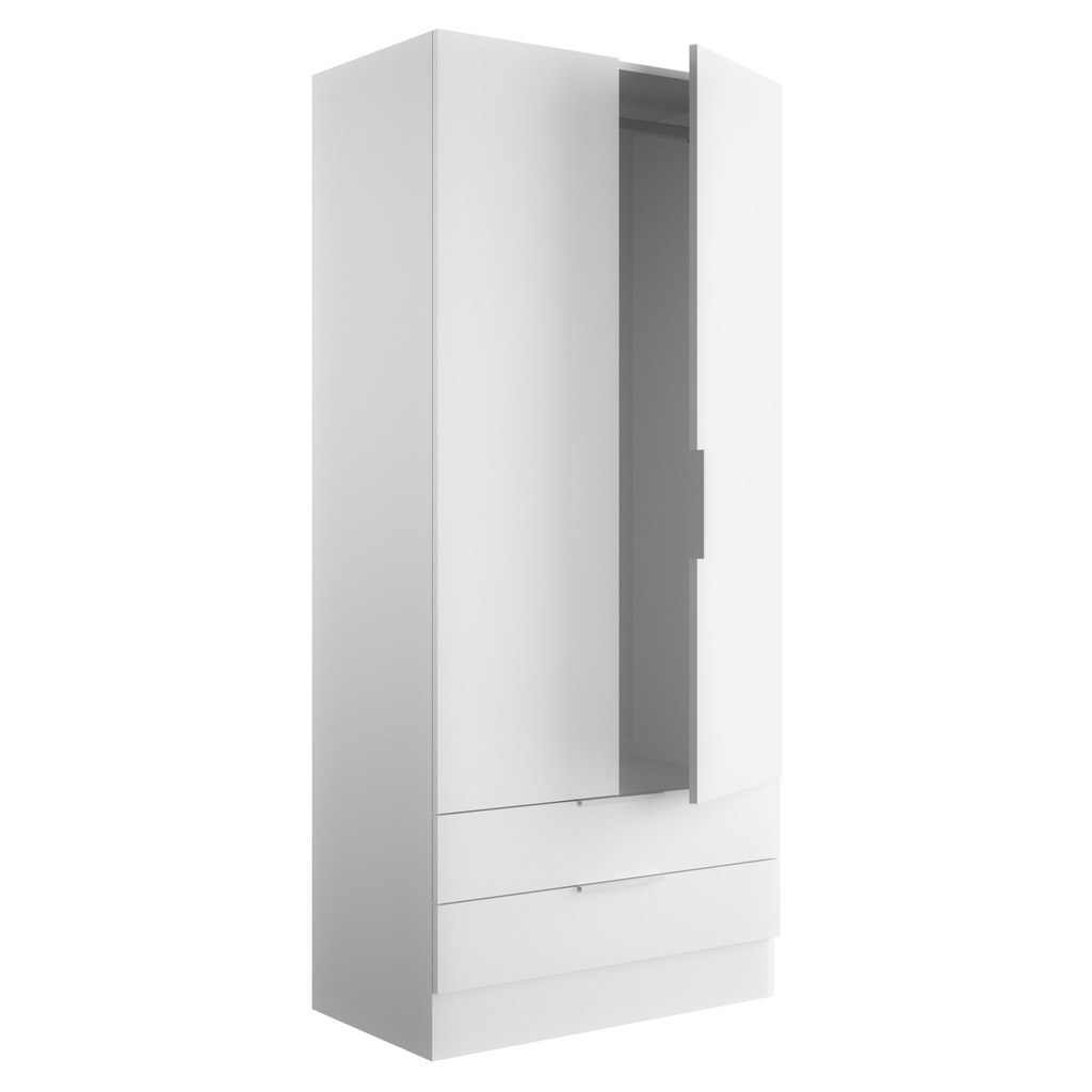COM-AR1026K87408 Armoire ESPRESSO 2 portes 2 tiroirs H184xL82xP46cm vue2