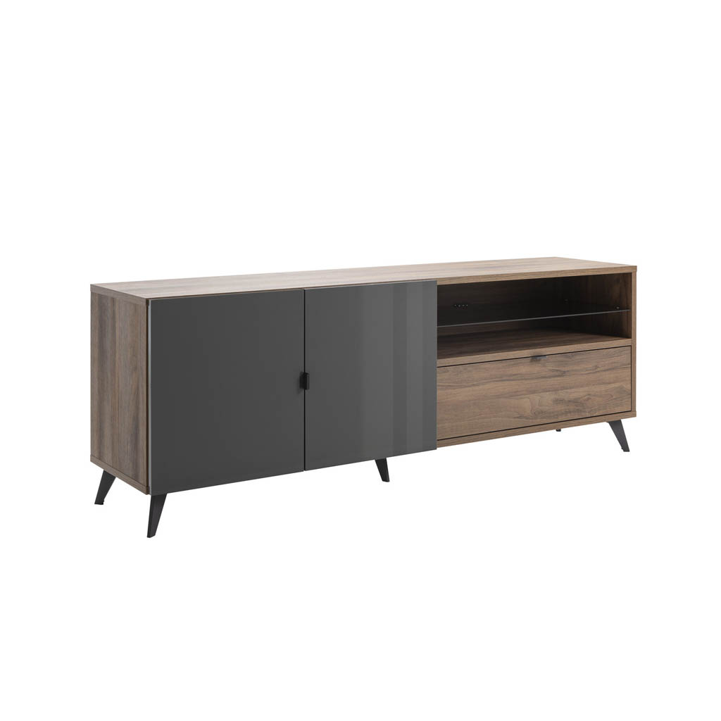 COM-BS0800K84404 Meuble TV INFINITO 2 portes 1 tiroir H65xL180xP43cm vue3