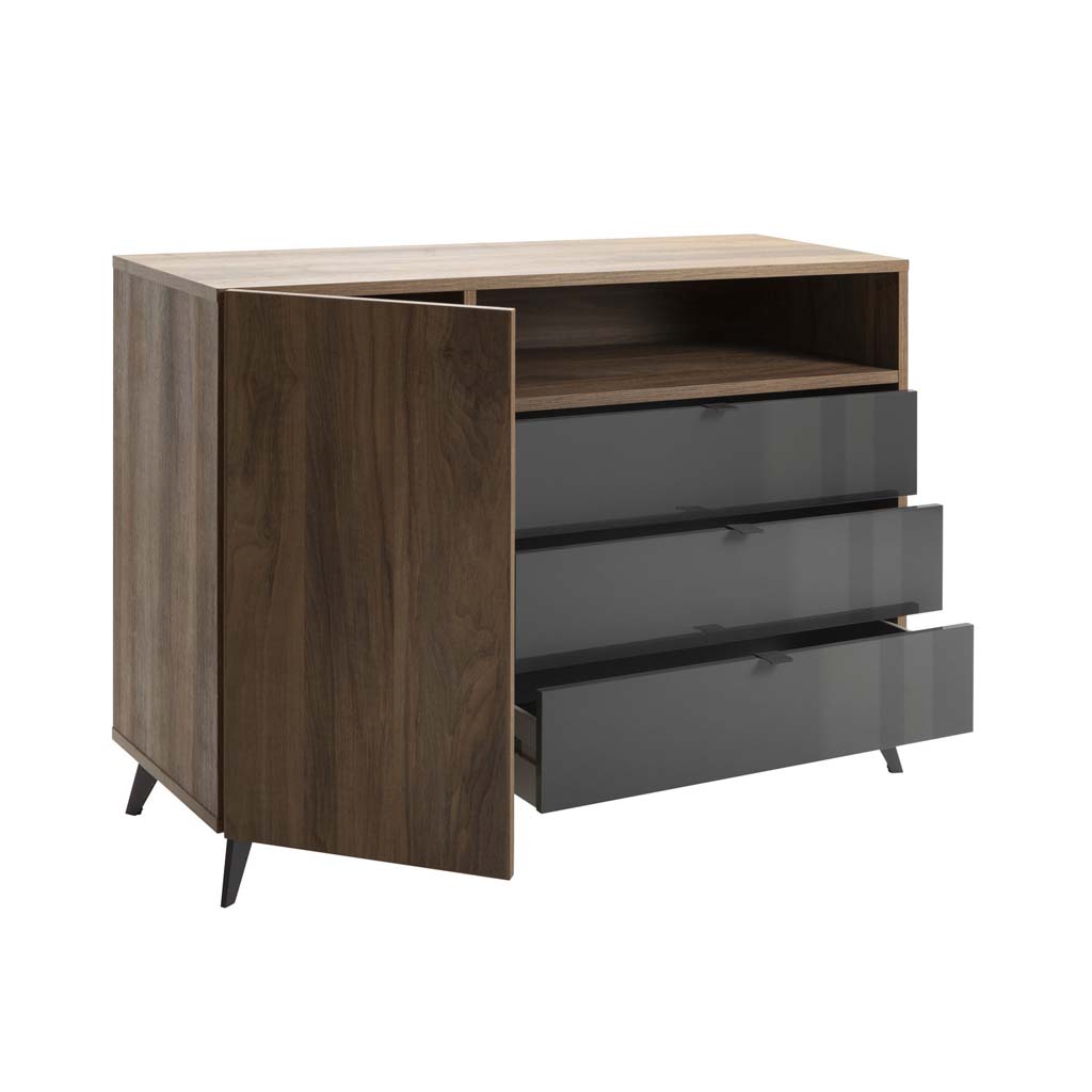 COM-BS4533K84404 Buffet INFINITO 1 porte 3 tiroirs H95xL143xP47cm vue3