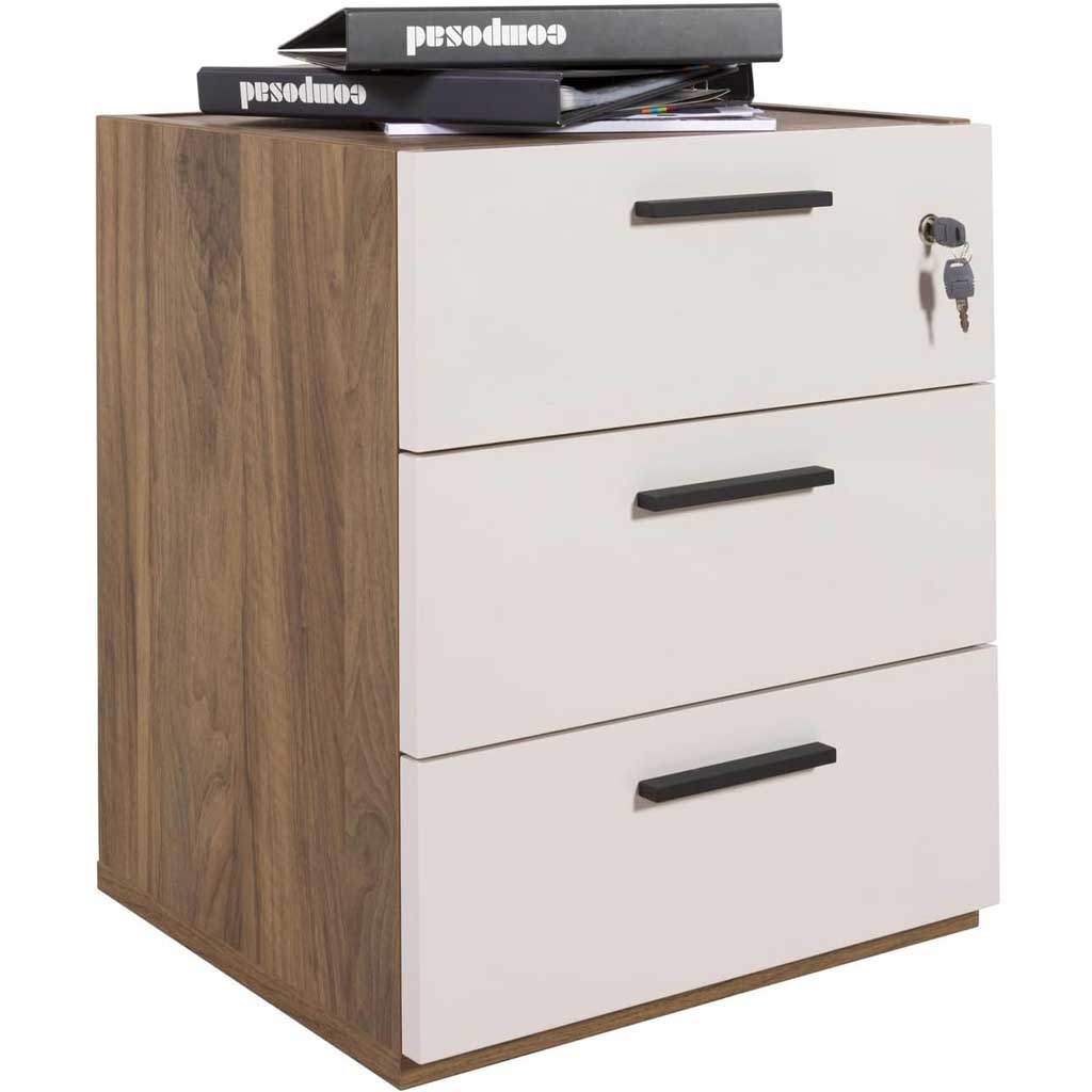 COM-CT4855K85906 Chevet LAPIS 3 tiroirs avec clé H61xL50xP47cm vue2