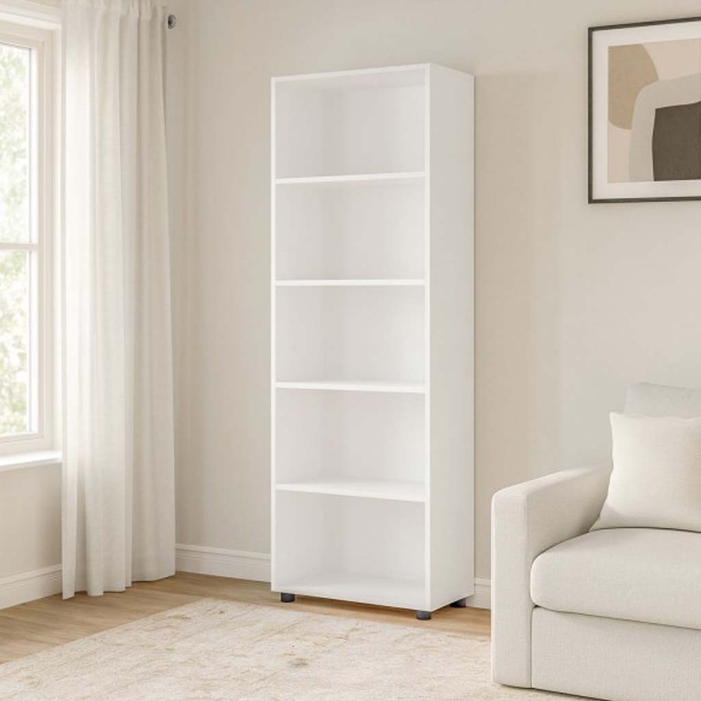 COM-LB4084K87406 Etagère ESPRESSO 5 étages blanc H200xL69xP35cm vue3