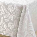 Nappe rectangle 140x240cm Jacquard Doriane taupe - 2