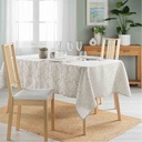 Nappe rectangle 140x240cm Jacquard Doriane taupe - 3