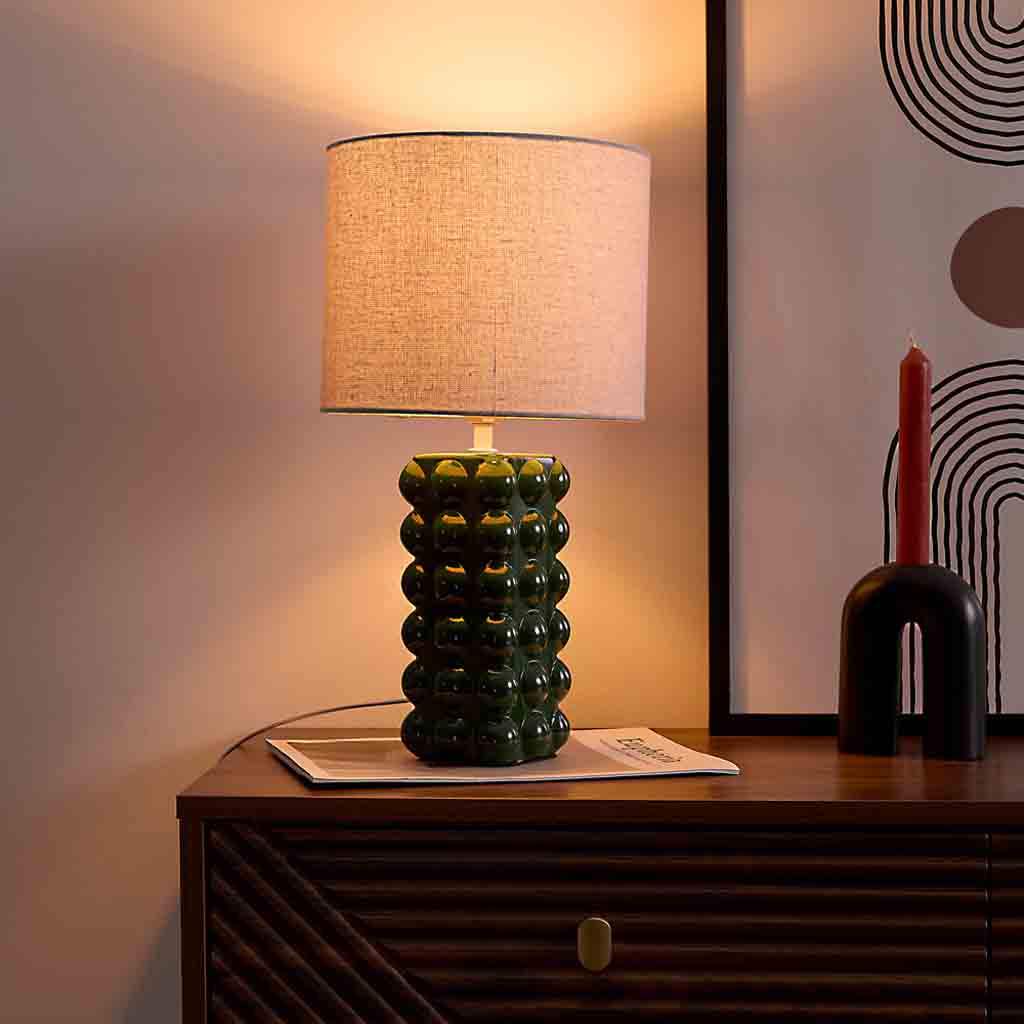 Lampe céramique vert foret M6-2