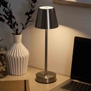 Lampe de table rechargeable USB argent H36cm M8 