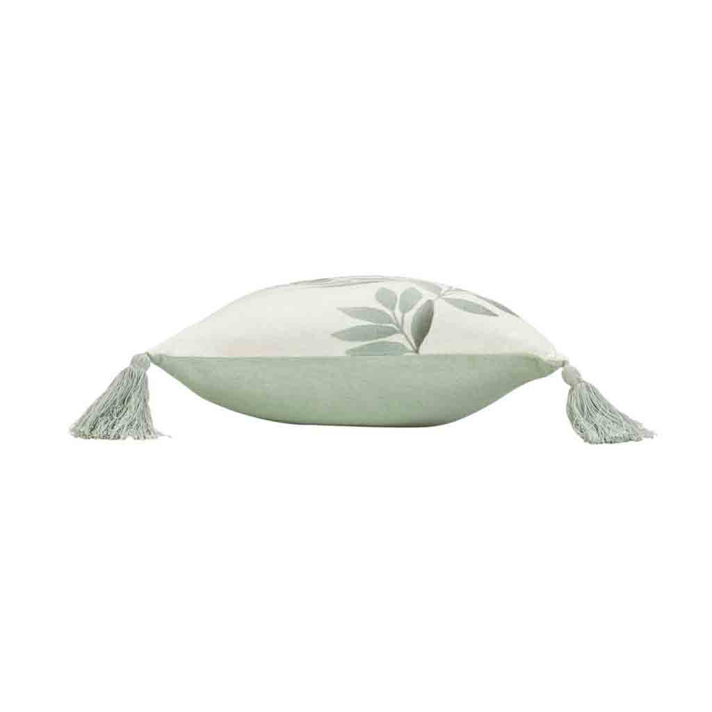 Coussin déhoussable compressé pompons 30x50cm coton/polyester imprimé Nympheas des places-2