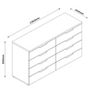 COM-CT0364K77404 Commode MUNDI 8 tiroirs H83xL136xP35cm vue plan