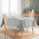 Nappe rectangle 140x250cm Jacquard enduit Enola gris-3