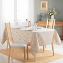 Nappe rectangle 140x250cm Jacquard enduit Enola naturel-3