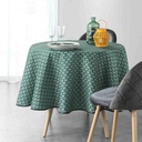 Nappe ronde diam:180cm polyester imprimé Artchic vert-2