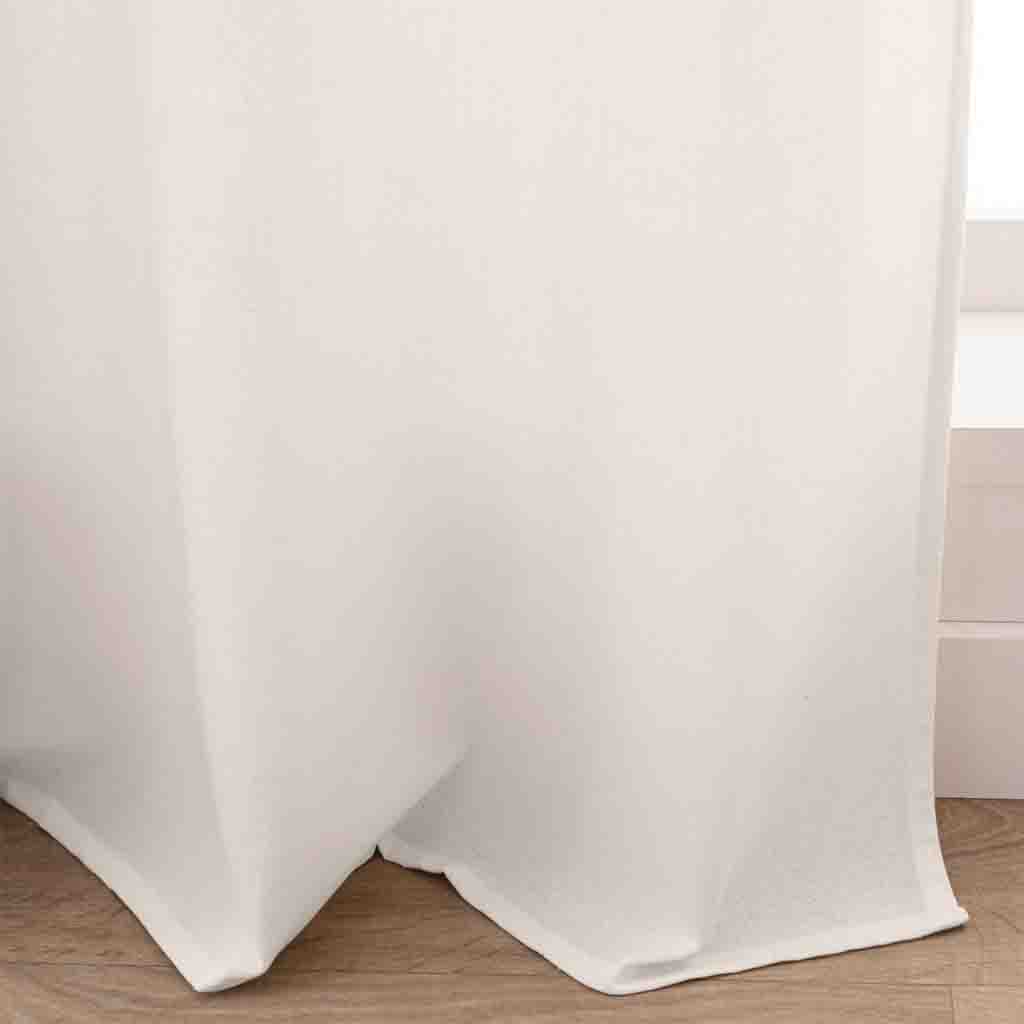 Rideau à oeillets 140x240cm polycoton uni+top imprimé pompons Swan-3