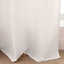 Rideau à oeillets 140x240cm polycoton uni+top imprimé pompons Swan-3