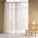 Rideau à oeillets 140x240cm voile sable imprime Métallise Melisse-4