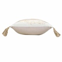 Coussin déhoussable compressé pompon 30x50cm coton/polyester imprimé metal Melisse des places