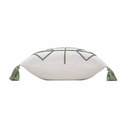 Housse coussin pompons + encart 40x40cm uni  + fantaisie Soho-2