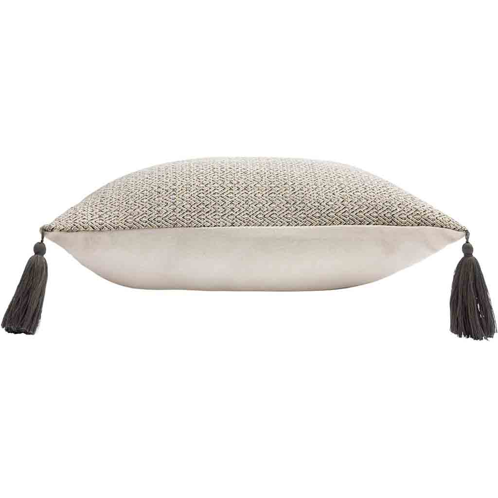 Coussin déhoussable compressé pompons 45x45cm coton/polyester + fils metal Manolo-2