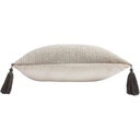 Coussin déhoussable compressé pompons 45x45cm coton/polyester + fils metal Manolo-2