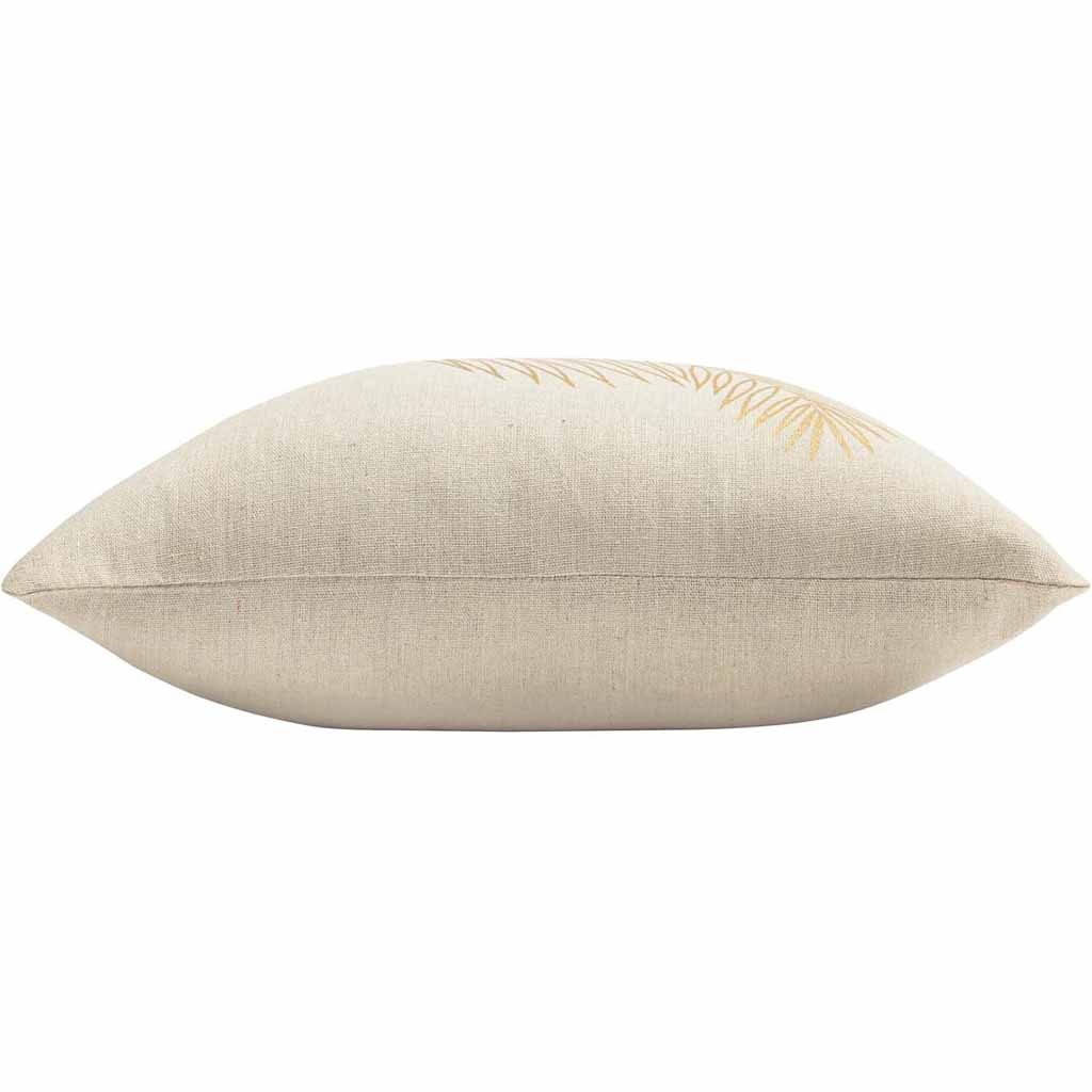 Coussin déhoussable compressé 45x45cm polycoton imprimé métallise Isadora ocre des places-2