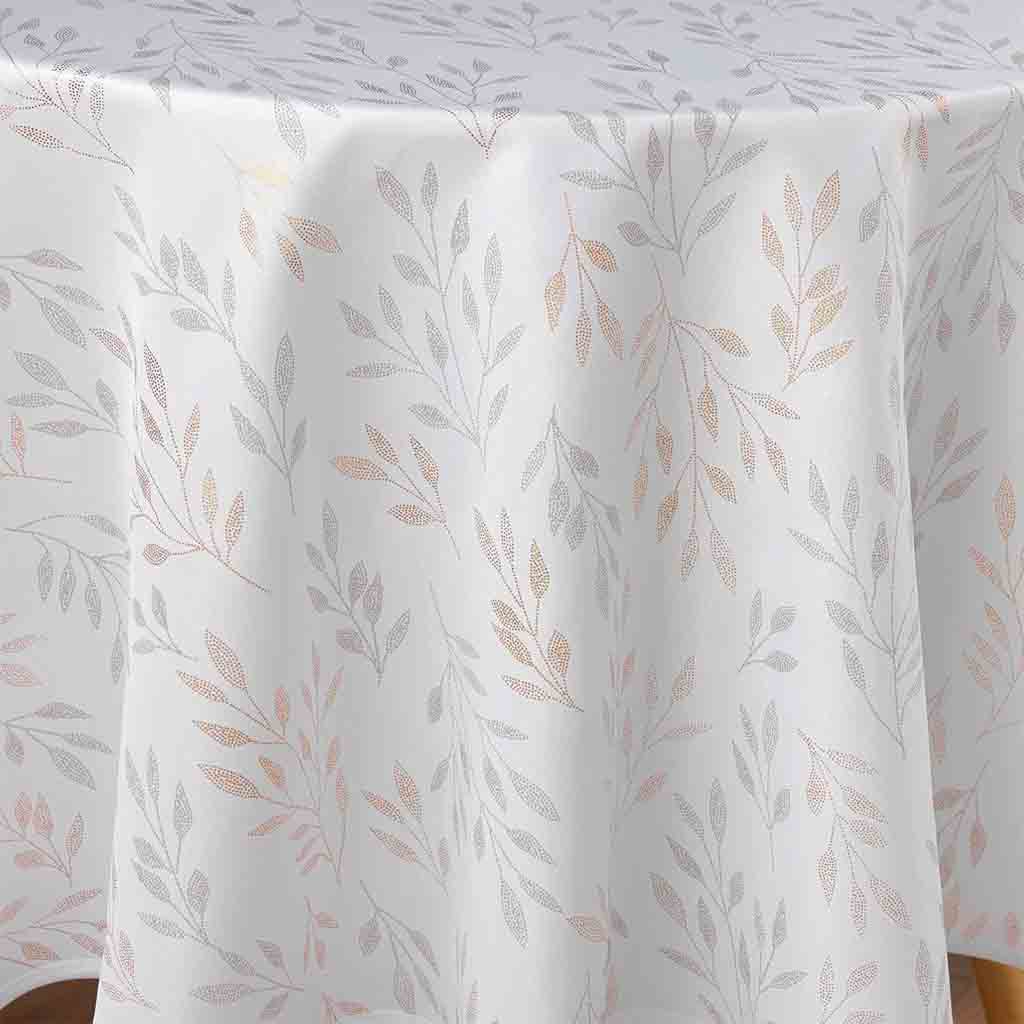 Nappe ronde diam:180cm polyester imprime metallise Lonigold-2