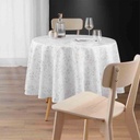 Nappe ronde diam:180cm polyester imprime metallise Lonigold-3